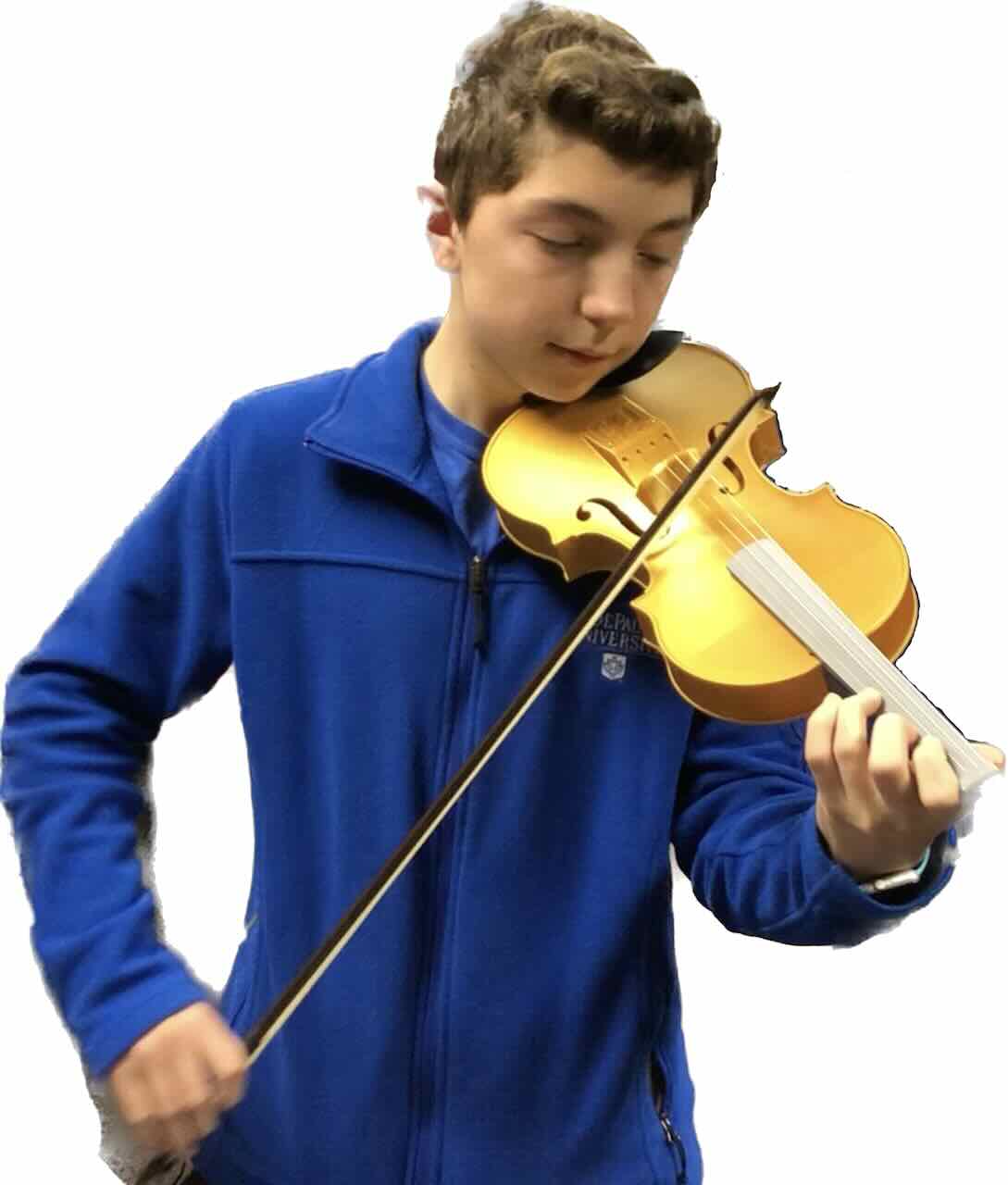 Johnny playing 3D printed violin